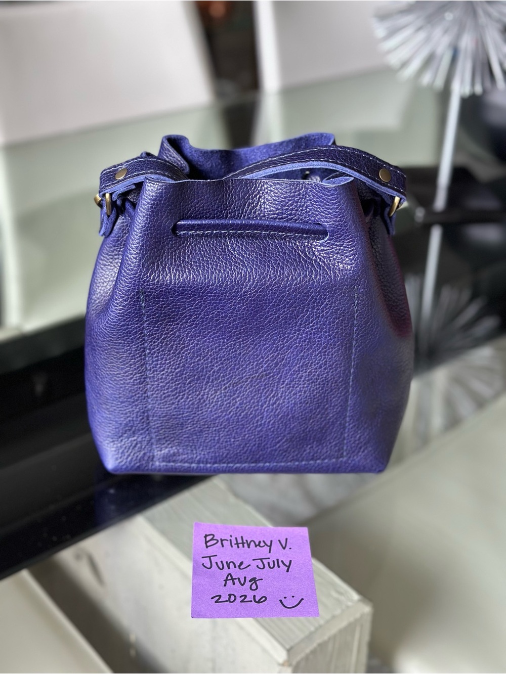 Cobalt Small Bucket Bag Portland Leather Goods - Picture 3 of 10